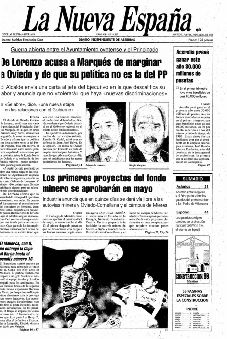 Portada Jueves 30 de  de 1998
