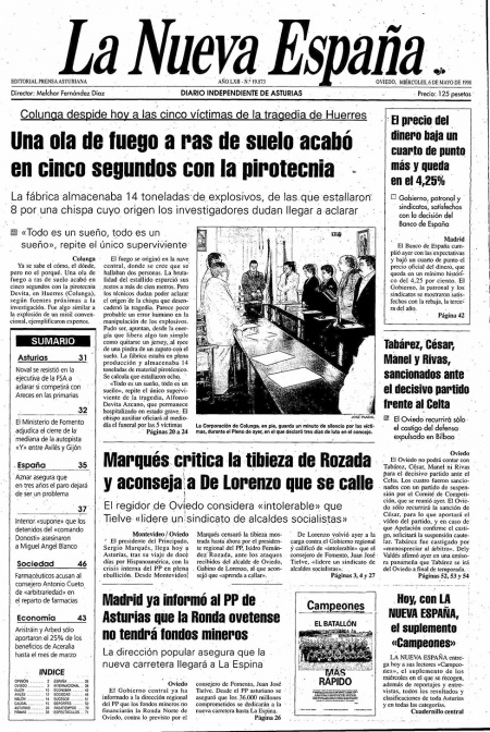 Portada Miércoles 6 de  de 1998