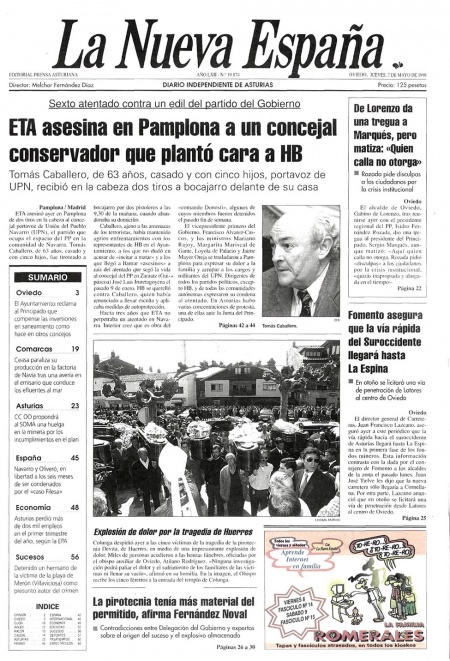 Portada Jueves 7 de  de 1998