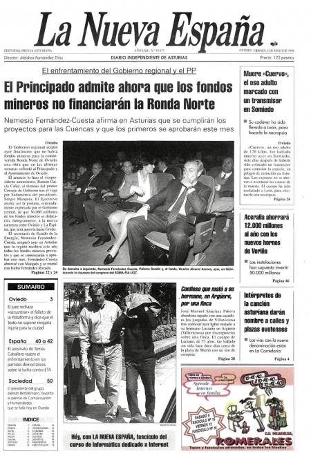 Portada Viernes 8 de  de 1998