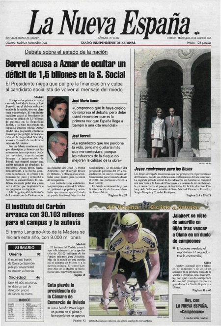 Portada Miércoles 13 de  de 1998