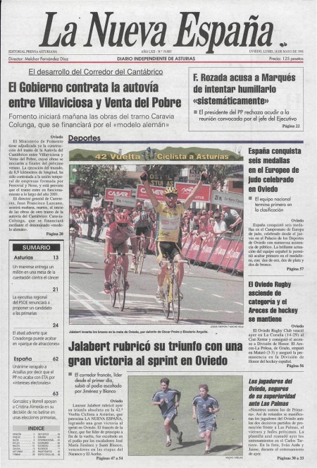 Portada Lunes 18 de  de 1998