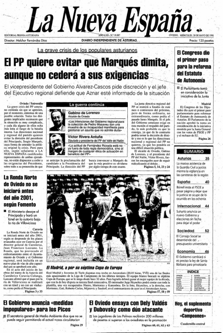 Portada Miércoles 20 de  de 1998