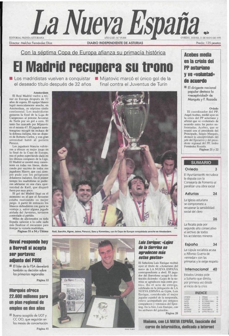Portada Jueves 21 de  de 1998