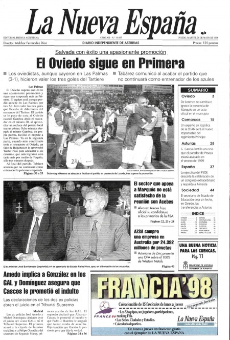 Portada Martes 26 de  de 1998