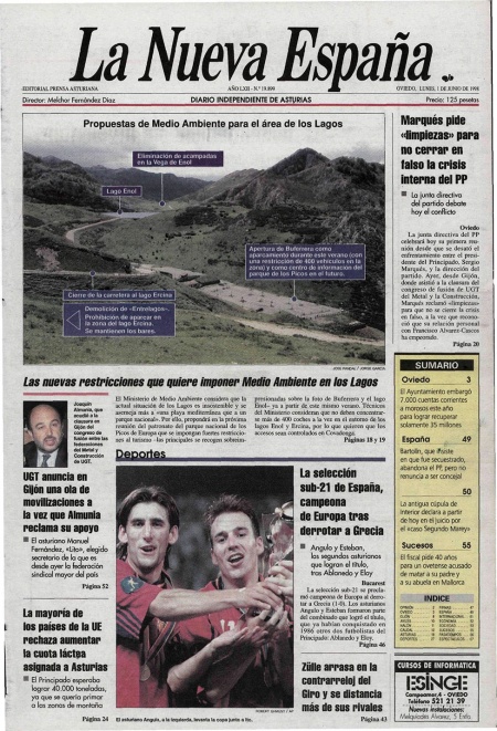 Portada Lunes 1 de  de 1998