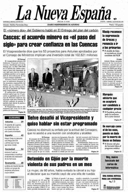 Portada Viernes 5 de  de 1998