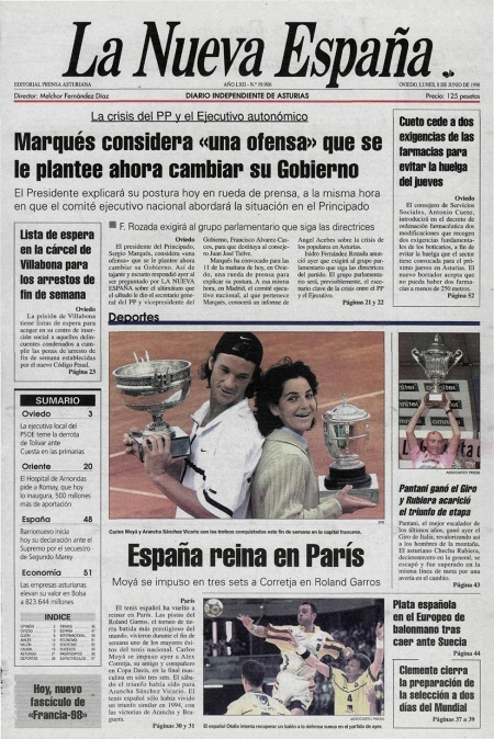 Portada Lunes 8 de  de 1998
