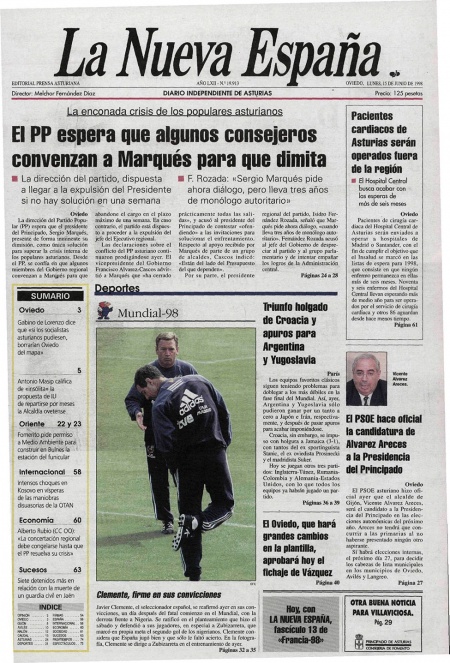 Portada Lunes 15 de  de 1998