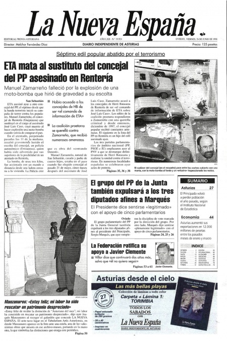 Portada Viernes 26 de  de 1998