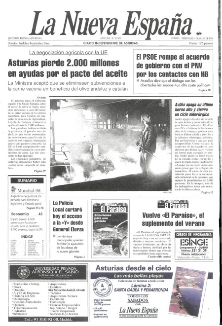 Portada Miércoles 1 de  de 1998