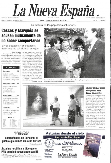 Portada Jueves 2 de  de 1998
