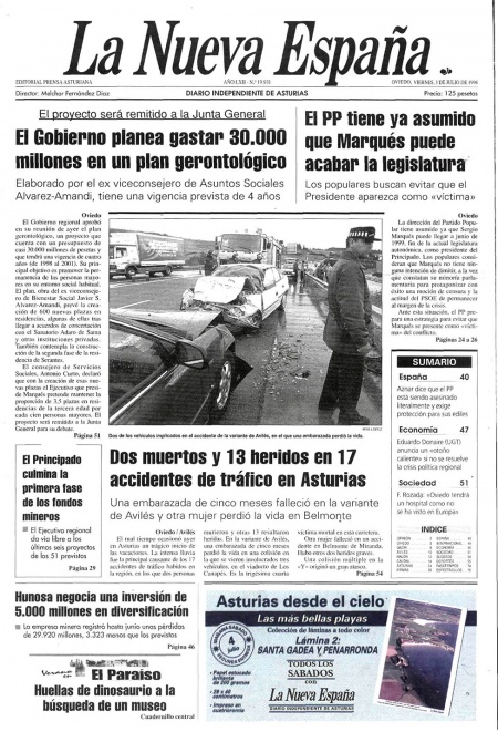 Portada Viernes 3 de  de 1998