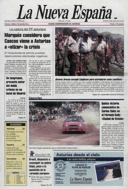 Portada Lunes 6 de  de 1998