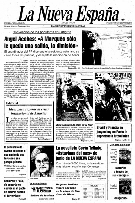 Portada Domingo 12 de  de 1998