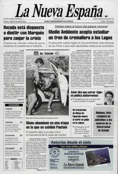 Portada Jueves 23 de  de 1998