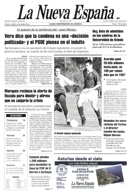 Portada Viernes 24 de  de 1998