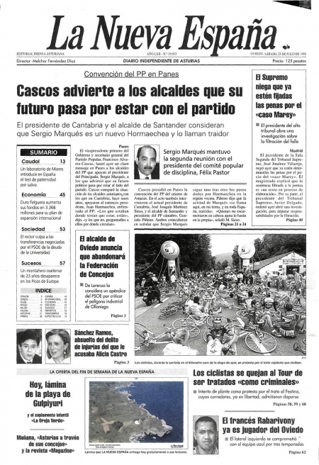 Portada Sábado 25 de  de 1998
