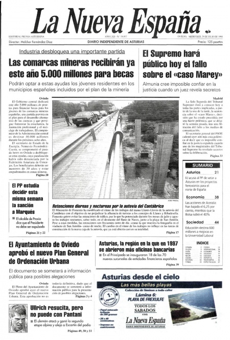 Portada Miércoles 29 de  de 1998