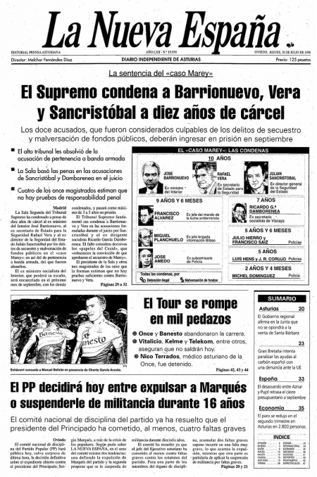Portada Jueves 30 de  de 1998