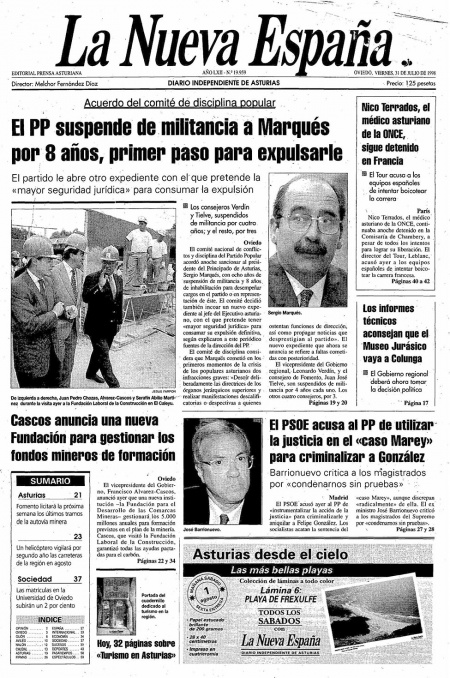 Portada Viernes 31 de  de 1998