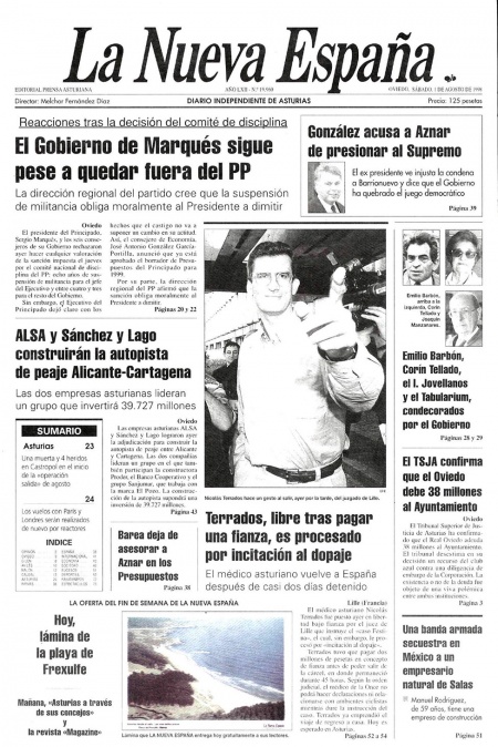 Portada Sábado 1 de  de 1998