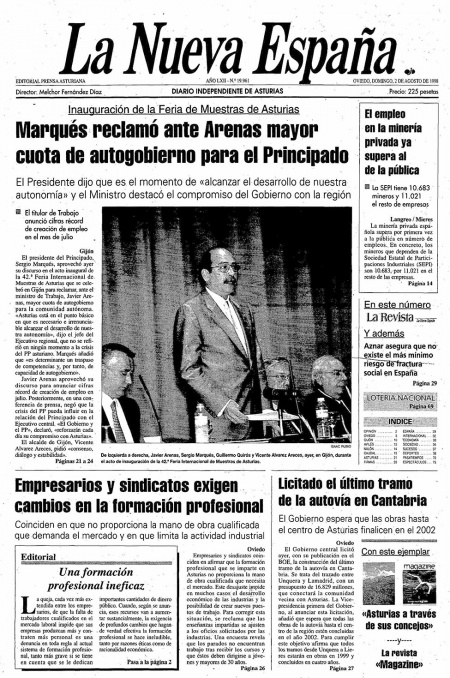 Portada Domingo 2 de  de 1998