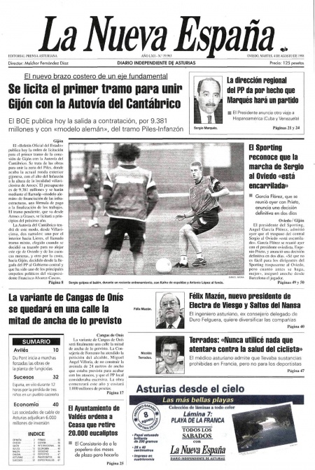 Portada Martes 4 de  de 1998