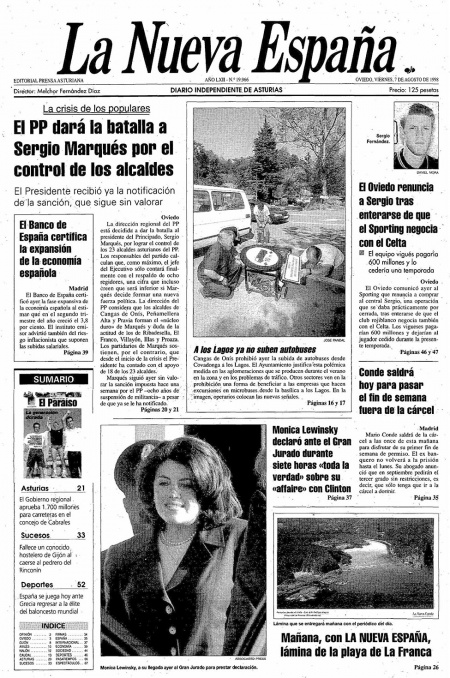 Portada Viernes 7 de  de 1998
