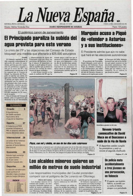 Portada Lunes 10 de  de 1998