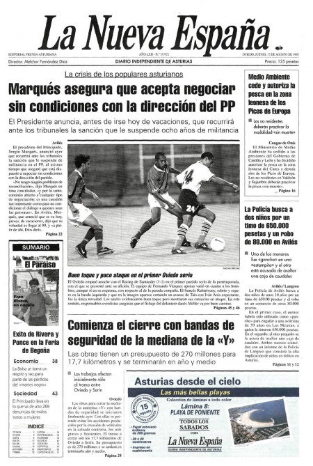 Portada Jueves 13 de  de 1998