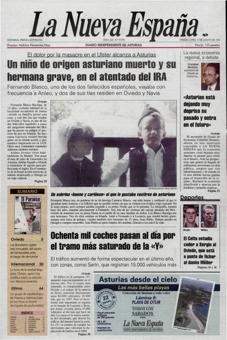 Portada Lunes 17 de  de 1998