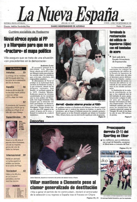 Portada Lunes 7 de  de 1998
