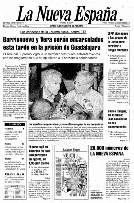 Portada Jueves 10 de  de 1998