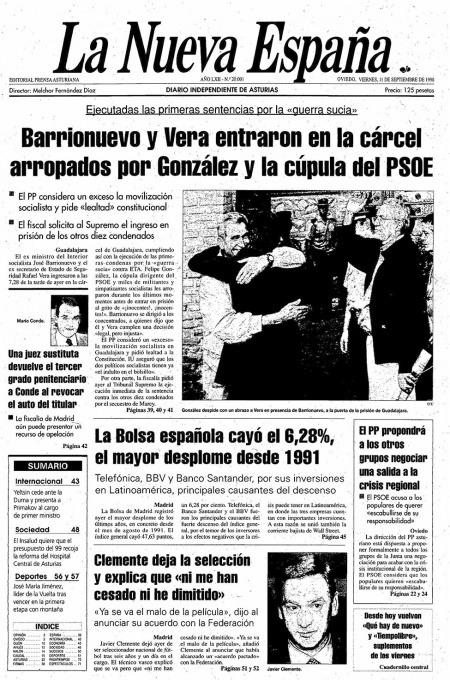 Portada Viernes 11 de  de 1998