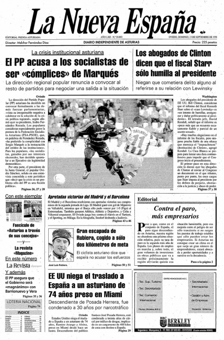 Portada Domingo 13 de  de 1998