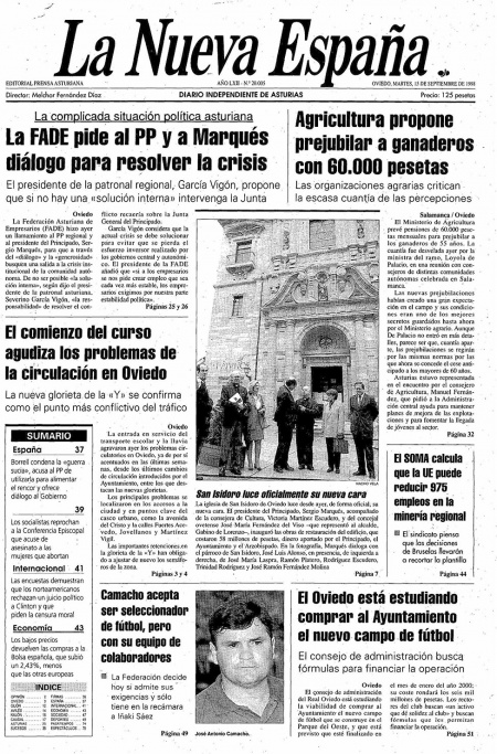 Portada Martes 15 de  de 1998