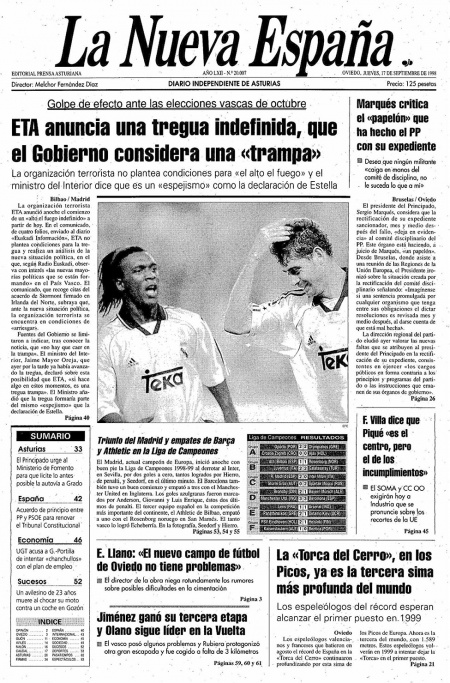 Portada Jueves 17 de  de 1998