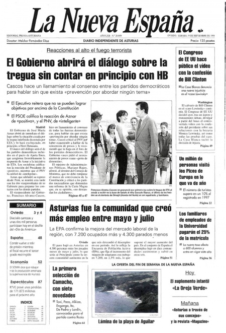 Portada Sábado 19 de  de 1998