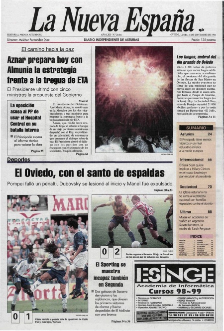 Portada Lunes 21 de  de 1998