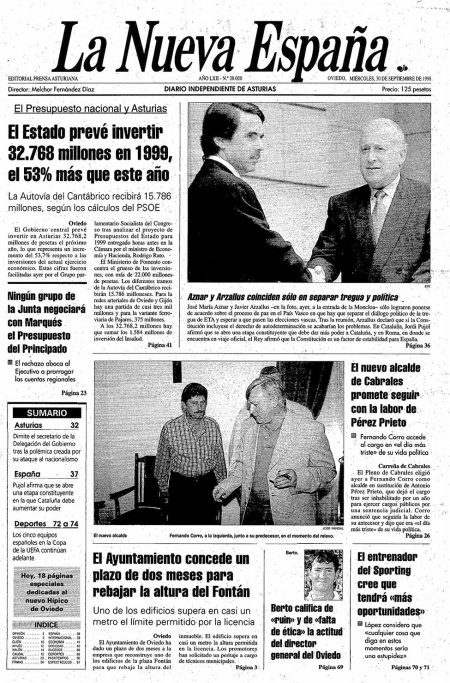 Portada Miércoles 30 de  de 1998