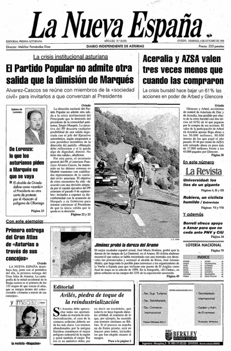 Portada Domingo 4 de Octubre de 1998