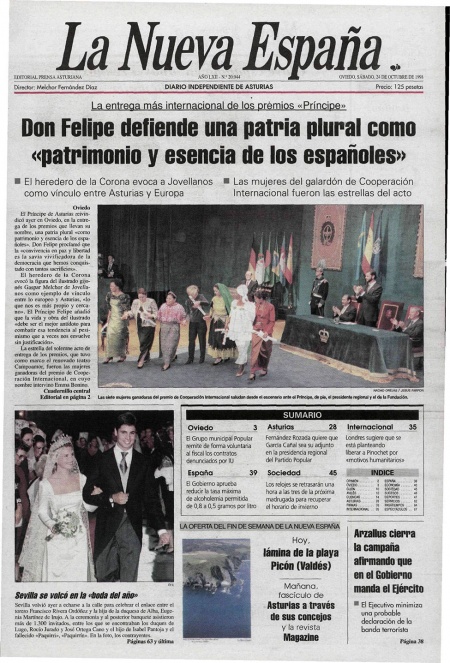 Portada Sábado 24 de Octubre de 1998