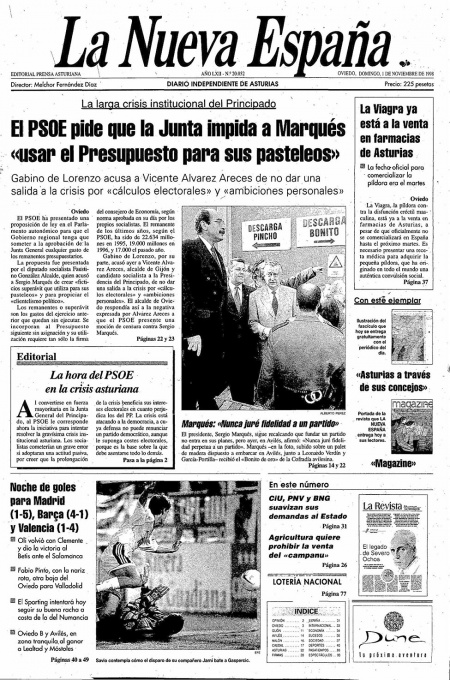 Portada Domingo 1 de Noviembre de 1998