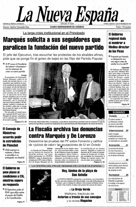 Portada Sábado 7 de Noviembre de 1998