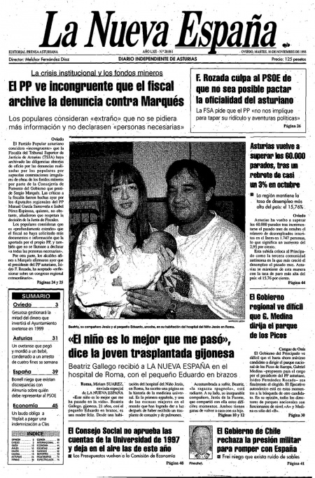 Portada Martes 10 de Noviembre de 1998