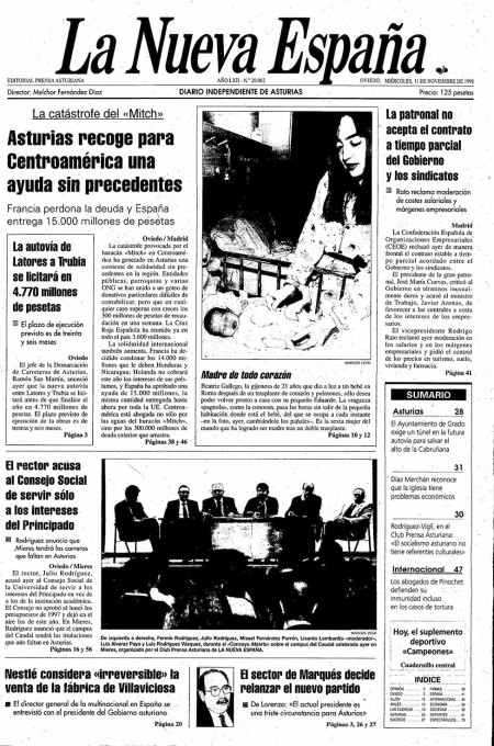 Portada Miércoles 11 de Noviembre de 1998