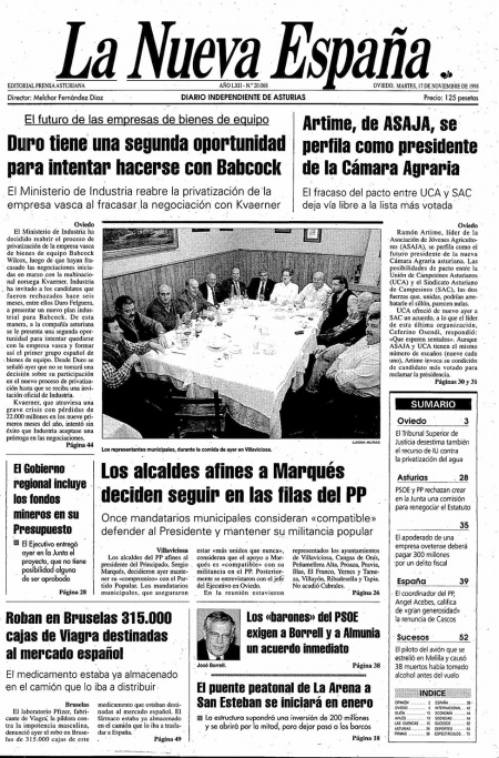 Portada Martes 17 de Noviembre de 1998