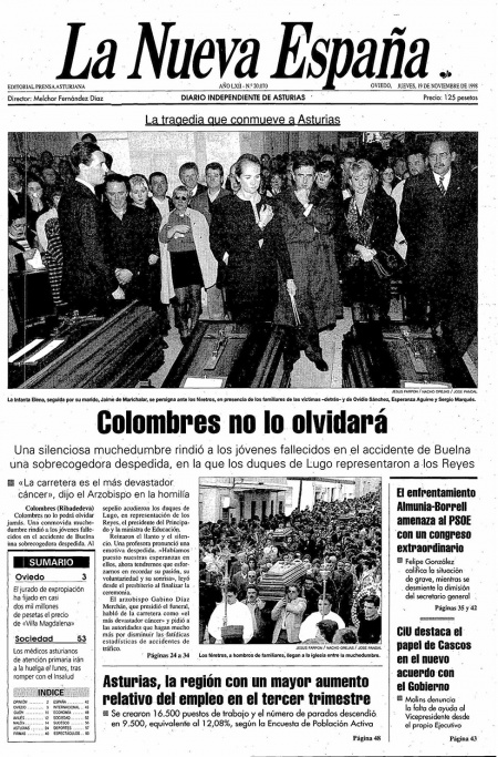Portada Jueves 19 de Noviembre de 1998