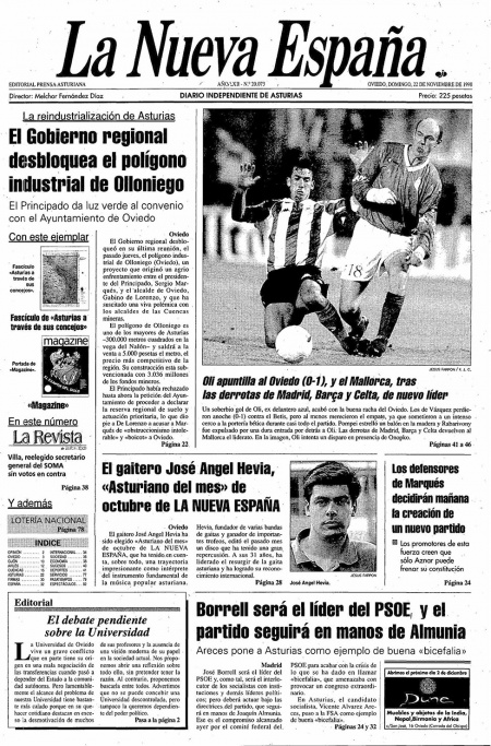 Portada Domingo 22 de Noviembre de 1998